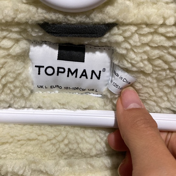 Topman men’s faux shearling biker jacket - Picture 3 of 3